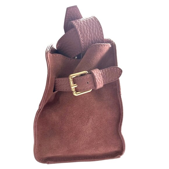 Anna Paola Handbag NEW Mauve Italian Pink Leather Adjustable Strap Gold Hardware - Picture 2 of 7